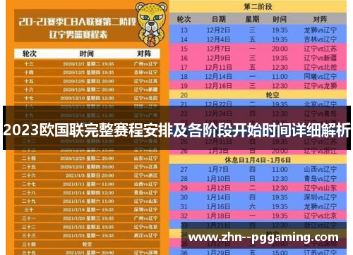 2023欧国联完整赛程安排及各阶段开始时间详细解析